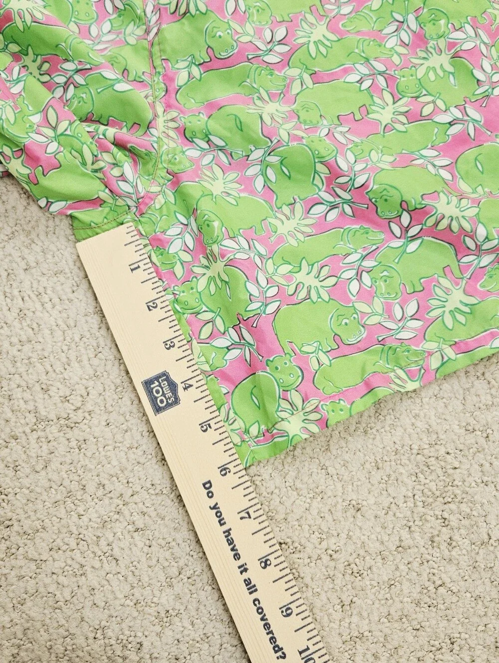Vintage Lilly Pulitzer Swim Trunks Mens 90s Hippo Pink Green Medium Drawstring